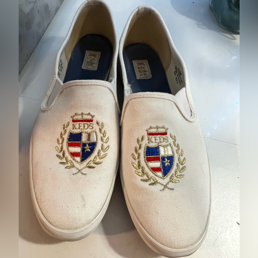 Vintage Keds Womens Crest Oxford White Soft Bost Shoes Sz 9 Very Rare !! 90s